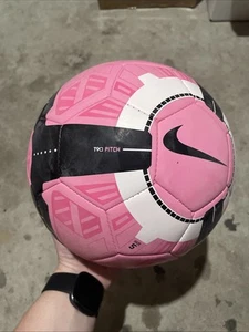 Nike Official T90 Total 90 Pitch Soccer Ball Pink White Black - Picture 1 of 9