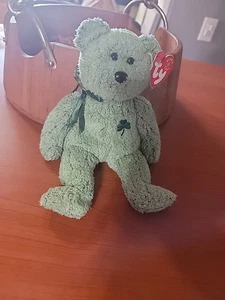 Ty Beanie Babies "Shamrock" l'ours en peluche vert irlandais Saint Patrick 2000 - Photo 1/5