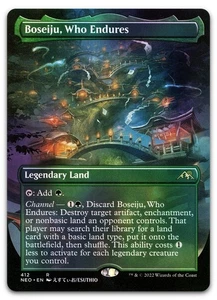 Boseiju, Who Endures (senza confini) #412 (foglio) quasi nuovo Kamigawa Neon Dynasty Magic MTG - Foto 1 di 2