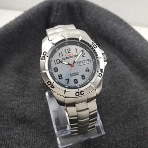 TIMEX EXPEDITION INDIGLO QUARTZ WR 100M EDELSTAHL SILBER HERREN UHR  - Bild 1 von 10