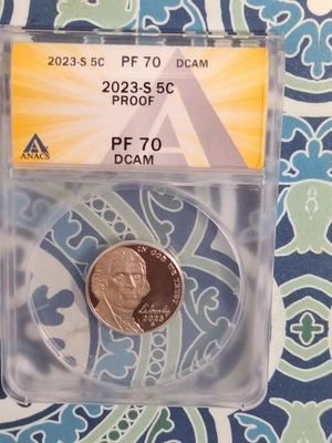 2023 S JEFFERSON NICKEL ANACS PF 70 DCAM - Image 1 of 4