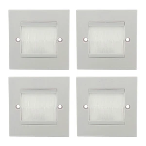 4Pcs Flush Brush Wall Plate Single Gang Wall Outlet Cable Entry Plate Cover - Afbeelding 1 van 8