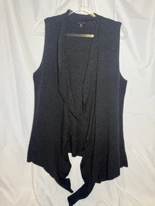 Eileen Fisher Cardigan Size XL Black Light Weight Drape Open Front Womens - Picture 1 of 8
