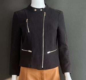 Ann Taylor Cropped Moto Jacket With zippers  Size 4 - Picture 1 of 10