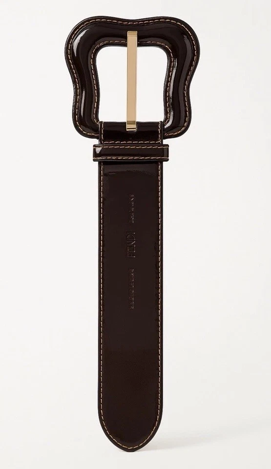 FENDI Negro Charol 2.25” ANCHO CINCH CINTURÓN Talla 70S/M 25”- Corsé Foto 1 de 1