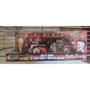 Jada Toys Hollywood Rides 1939 Chevy Betty Boop 1:24 Scale Black Red Car Figure - Picture 1 of 5