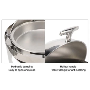 (2 Compartment Pan)Chafing Dish Visible Glass Lid Easy To Mirror Polish - Picture 1 of 12