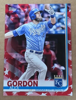 2019 Topps #319 Alex Gordon Independence Day Parallel 34/76 Made KC Royals - Image 1 of 2