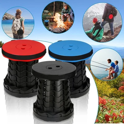 Tragbarer Klappstuhl Campingstuhl Reisehocker Klapphocker Schwarz; Rot; Blau - Bild 1 von 4