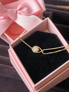 Pandora Infinite 14k Gold Lab-grown Diamond Double Chain Bracelet - Picture 1 of 1