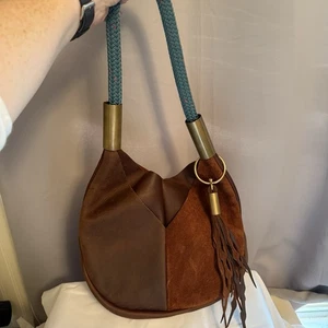 Original Wildwood Oyster Co. Schultertasche braun Leder Seaside türkis Dock Rope - Bild 1 von 15