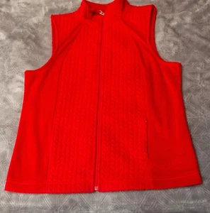 Croft & Barrow Damenweste rot gesteppt Reißverschluss vorne Größe SP Damen Junior - Bild 1 von 7
