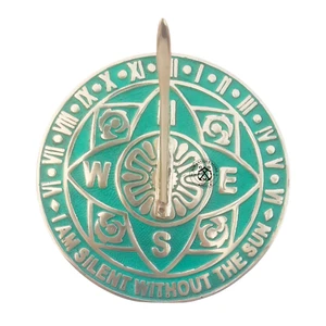 Massive Messing Sonnenuhr Uhr für Garten Hof oder Outdoor grün & Messing poliert - Bild 1 von 8