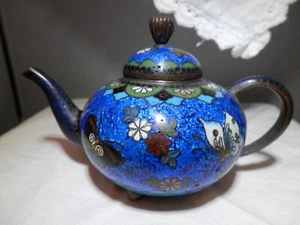 Japanese min cloisonne enamel teapot, 19th / 20th C - Imagen 1 de 5