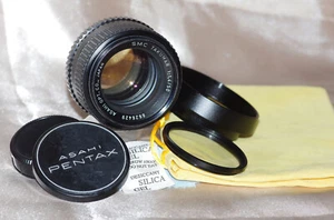 LEGENDAIRE obj M42 50mm f1,4 SMC_TAKUMAR bouchons-filtre-pare-soleil-housse TBE! - Imagen 1 de 24