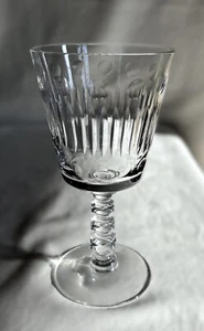 Rock Sharpe crystal table glass. 1940s Stem 2002 , 3 wafers. Cut bowl. 6.25" h. - Picture 1 of 9