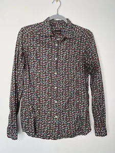 Coast button front floral shirt brown pink blue made in Italy woman's 46 - Picture 1 of 12