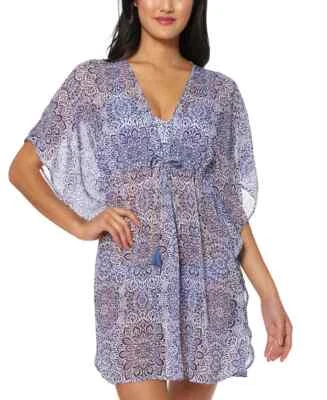 Jessica Simpson 294790 Women's Border Bathing Suit Cover Up, NILE Multi, M - Image 1 of 2