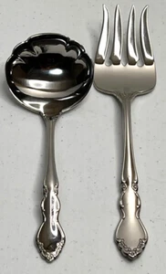 Oneida DOVER Fleischgabel & Schöpfkelle Würfel Edelstahl 5-Blech Silberbesteck 2 Stück - Bild 1 von 14