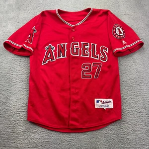 Mike Trout 2011 Los Angeles Angels Alternate Red w/ 50th Patch Men's Jersey - Picture 1 of 12