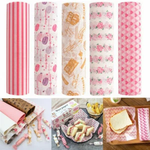 50pc Food Wrapping Wax Paper Oilpaper Greaseproof Baking Sandwich Packing Papers - Picture 1 of 16