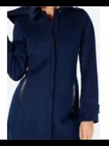 Michael Kors Mantel abnehmbare Kapuze blau Größe US XXS UK 6 8 UVP 275 $ Winter C126 - Bild 1 von 9