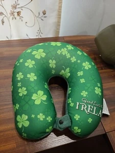 Good Luck From Ireland Travel Neck Pillow Green - Picture 1 of 6