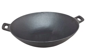 Gusseisen Wok - 36x11cm - Wokpfanne Gusspfanne Grillpfanne Eisenpfanne Induktion - Bild 1 von 1