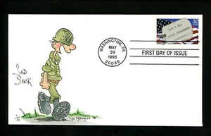 US FDC #2966 Washington DC 1995 POW & MIA Don Mangus Sad Sack Cachet H/P/D 1/10 - Picture 1 of 2