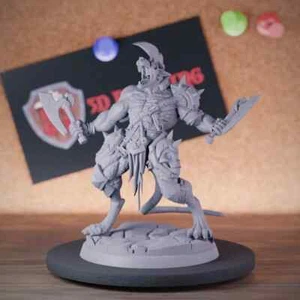 Skaven Barbarian Miniatur Ratmen Kämpfer Dungeons and Dragons Mini DnD 5e - Bild 1 von 8