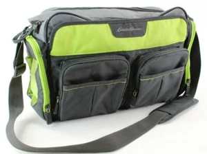 Eddie Bauer Over the Shoulder Cross Body Diaper Bag Grey & Green - Picture 1 of 8