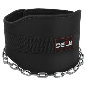 DEFY Weight Lifting Neoprene Dipping Belt 36" Long Chain Powerlifting Gym Belt - Picture 1 of 9
