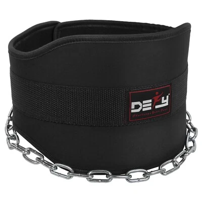 DEFY Weight Lifting Neoprene Dipping Belt 36" Long Chain Powerlifting Gym Belt - Image 1 of 4