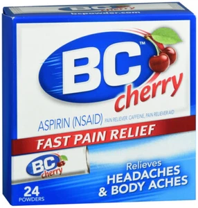 BC Pain Reliever Aid Sealed Powders with Cherry Flavor Fast Relief 24 ct 2 Pack - Picture 1 of 1