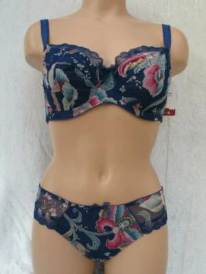 SLIP CULOTTE PANACHE FELCE BLU FLOREAL Tg. L UK 12 KNICKERS BRIEF BLUE FLORAL - Imagen 1 de 3