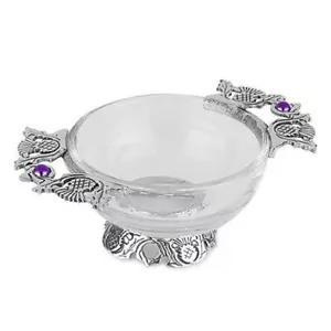 AE Williams Thistle Pewter & Glass Quaich Symbol of Scottish Tradition - Picture 1 of 3