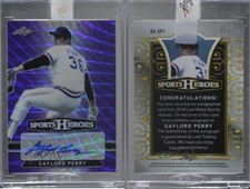 2018 Leaf Metal Sports Heroes Purple Wave /7 Gaylord Perry #BA-GP1 Auto HOF