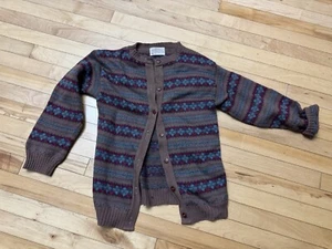 Vintage Pendleton Petite Wool Cardigan Sweater Women Medium Multicolor Retro - Picture 1 of 6