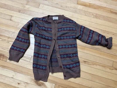 复古 Pendleton Petite 羊毛开衫毛衣女式中号多色复古  — 第 1/4 张图片