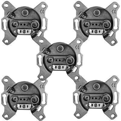 5x SAT presa antenna fine spina su sotto intonaco 3 scomparti foro cavo TV digitale HD 8K