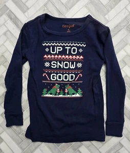 Boys Size 4T Cat & Jack Black & Blue Long Sleeve Christmas Shirt - Picture 1 of 3