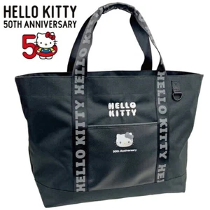 Hello Kitty 50th Anniversary limited Tote Bag Golf Black SR1428BK-3 NEW JAPAN - Picture 1 of 6