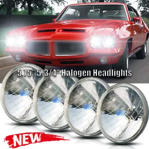4x 5.75" inch Headlights HI/LO Beam White FIT Pontiac GTO Firebird 1964-1972 - Picture 1 of 11