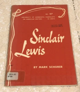 Sinclair Lewis by Mark Schorer, 1971 University of Minnesota Pamphlets #27 - Picture 1 of 13