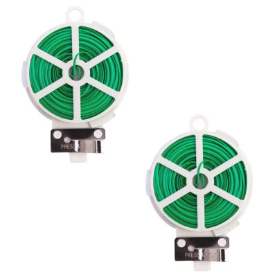 328FT 100M Kitchen Bag Gardening Plant Green Twist Tie Wire Roll With Cutter 2pc - Image 1 of 4
