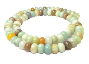 😏 Amazonit multicolor Rondelle ca. 8x5 mm Edelsteinperlen Strang für Kette 😉 - Bild 1 von 1