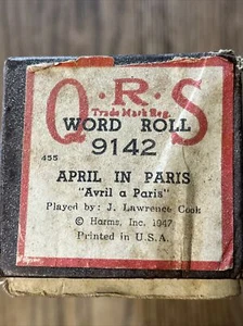 Rollo de palabras para piano QRS 9142 abril en París J. Lawrence Cook - Imagen 1 de 2