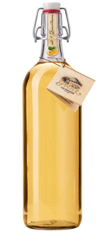 Prinz Austria Alte Marille Schnaps in formschöner 1 Liter Bügelflasche 41 % Vol. - Bild 1 von 1