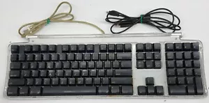 Vintage 2000 Apple Macintosh Pro Keyboard M7803 Graphite Blue Clear UNTESTED USB - Picture 1 of 22