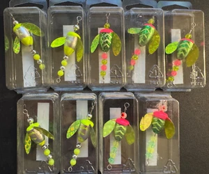 9 NEW SPIN N GLO LURES, SIZE #4 multi-species design with mylar wings - Picture 1 of 4